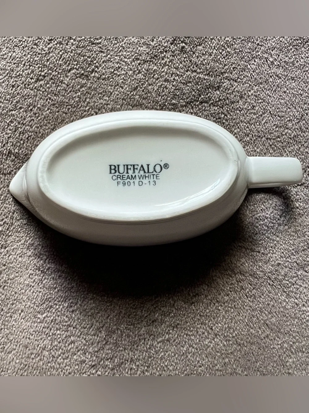 Buffalo David Bitton White Ceramic Sauce Boat with Handle